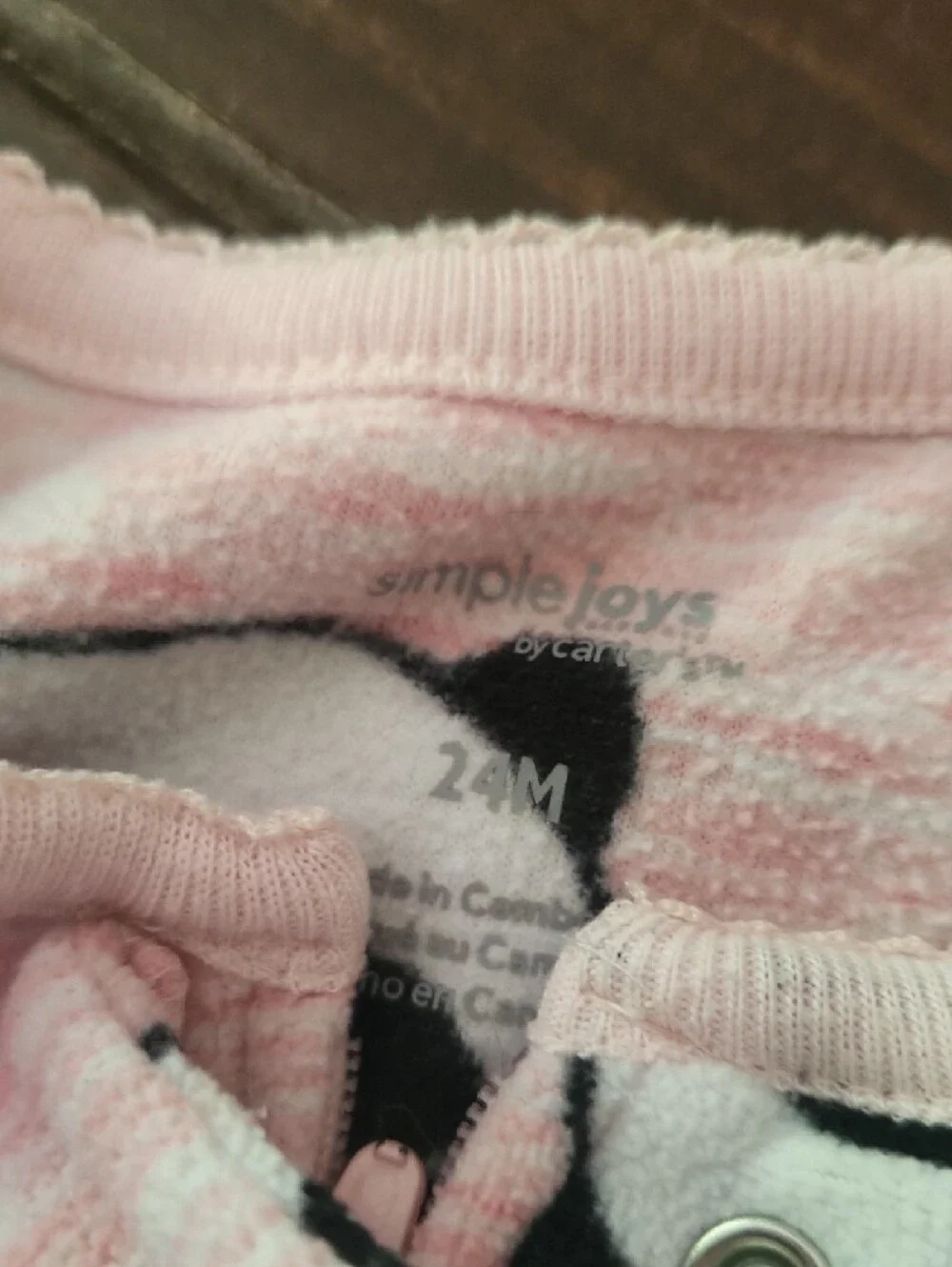 Carter's Pink and Gray Heart, Panda & Floral Footie Sleepers - 4 Pack - Picture 4 of 5